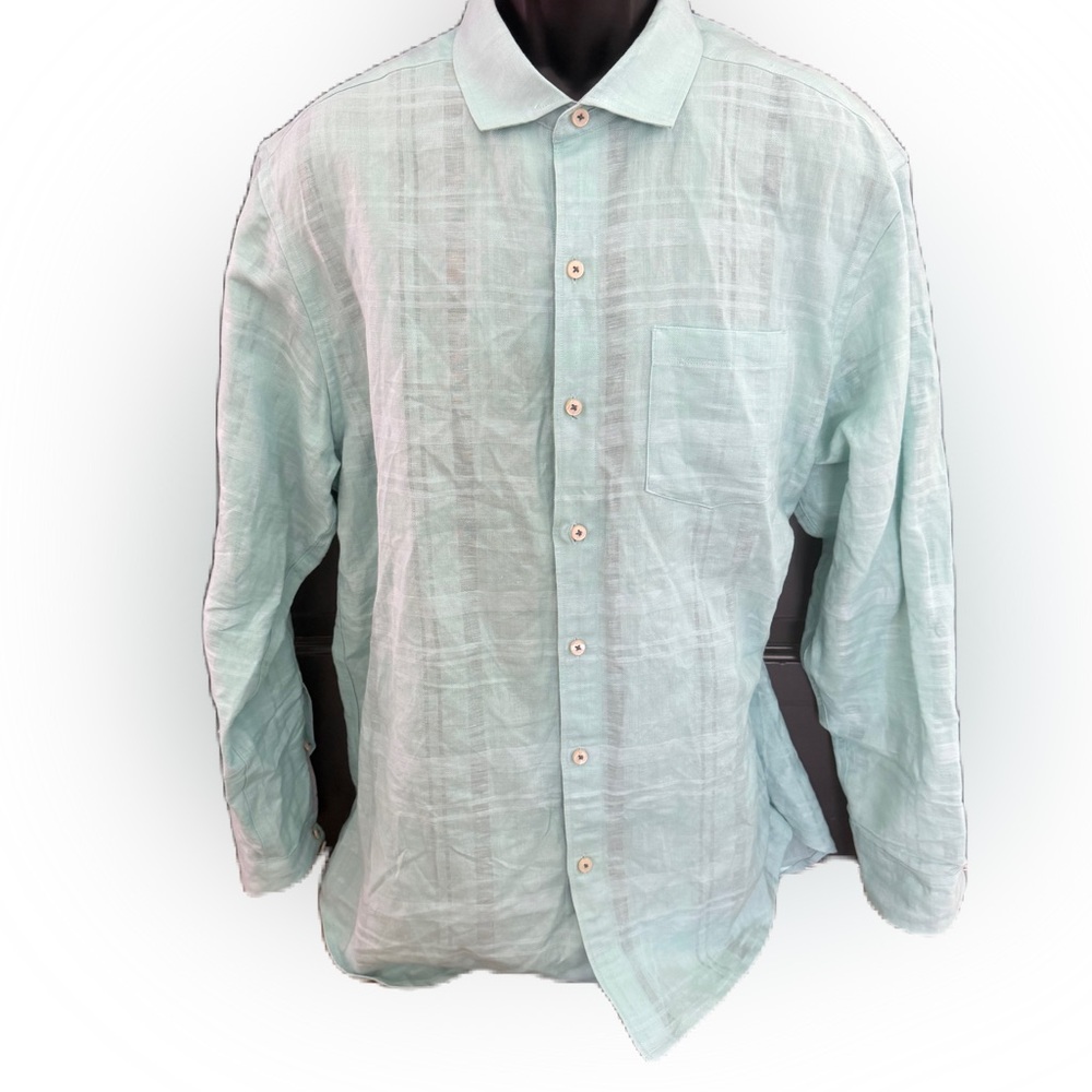 Tommy Bahama Men’s Linen/Cotton Blend Long Sleeve Button Down Shirt. Size Large
